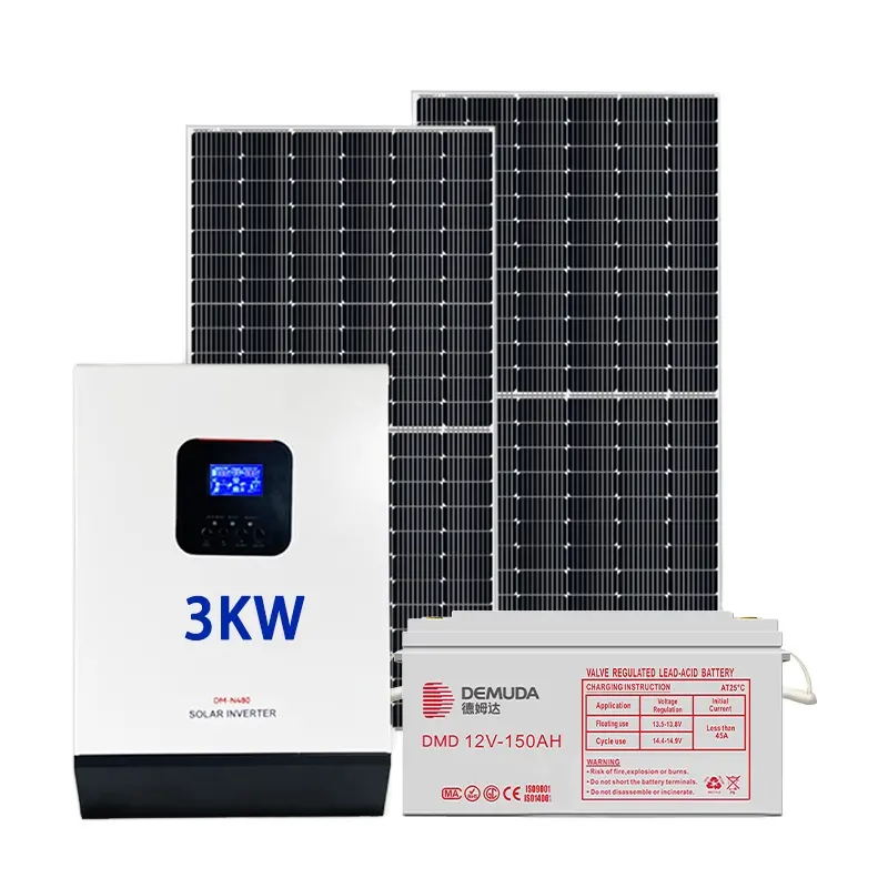 Home System 3 5 Kw 3000W 3Kw 3Kva 5Kva 5Kw 5000W Mppt Controller Hybrid Energy Solar Power System With Lithium Lifepo4 Battery
