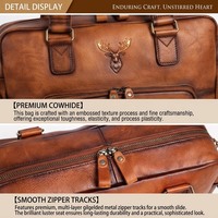 Sac à main pour ordinateur portable personnalisé de 16 pouces en cuir véritable vintage, sac messager pour hommes, Maletin De Cuero Para Hombre