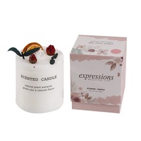 Bougie parfumée cylindrique à l'aromathérapie aux fleurs séchées en gros, parfum d'intérieur pour la Saint-Valentin chinoise, la fête des enseignants, cadeau d'accompagnement