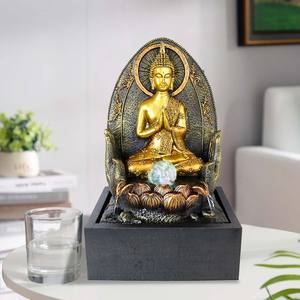 โต๊ะน้ำพุพระพุทธรูปสำหรับทำสมาธิน้ำพุเซนพร้อมไฟและลูกบอลหมุนสำหรับตกแต่งบ้าน - Product Image 6