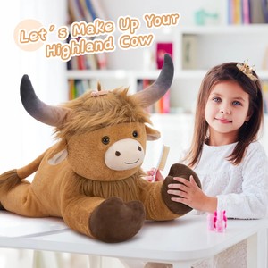 Cao Cấp Cuddly 80Cm Cao Nguyên Bò Sang Trọng Thú Nhồi Bông Mềm Đảng Quà Tặng Trẻ Em Sinh Nhật Trang Trí Nội Thất Vườn Ươm Đi Ngủ Đồng Hành Huggable Đồ Chơi - Product Image 2
