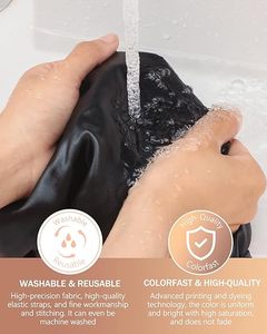 <span class=keywords><strong>Bonnet</strong></span> <span class=keywords><strong>de</strong></span> cheveux en satin personnalisé Bonnets en soie noire pour les couches <span class=keywords><strong>de</strong></span> cheveux <span class=keywords><strong>XL</strong></span> Cheveux <span class=keywords><strong>de</strong></span> <span class=keywords><strong>bain</strong></span> Bord jaune vif Extra Large Bonnets <span class=keywords><strong>de</strong></span> douche noirs - Product Image 6