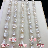 Vente flash - Collier de perles blanches baroques de 14-17 mm, 2A, 100% perles d'eau douce naturelles