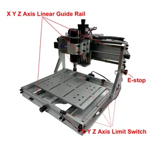 Full Aluminum Linear Guide Rail Mini CNC Router 3020 500W USB CNC Engraving Machine Limit Switch PCB Milling Cutting Machine