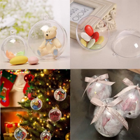 Boîte d'emballage pour macarons en matériaux recyclés, boules de Noël rondes en plastique PS transparent de 60 mm pour artisanat, bougies et autocollants