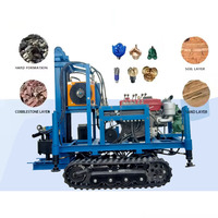 Machine de forage compacte et portable de conception ronde, montée sur chenilles, pour travaux de construction, essence et diesel, 100m 180m