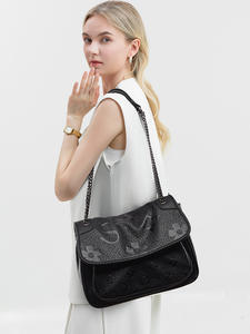 Soft Leather Hobo <b>Bag</b> Fashion Embossed <b>Messenger</b> <b>Bag</b> Large Capacity Microfiber Leather <b>Messenger</b> <b>Bag</b> for <b>Women</b> - Product Image 2