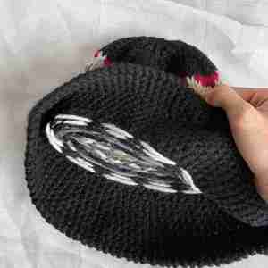 Gorro de Pescador Tejido a Mano con Diseño Retro Coreano Jacquard, Gorro de Ganchillo Grueso con Borde Enrollado - Product Image 5