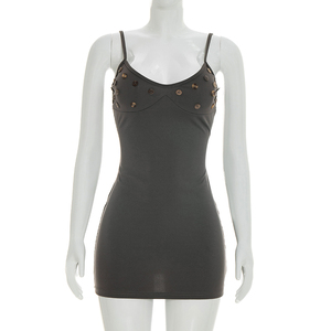 Viviblook J26DS086 Women Casual Dresses Summer Sexy Adjustable Strap Party Evening Clubwear <b>Mini</b> Bodycon Dress - Product Image 2