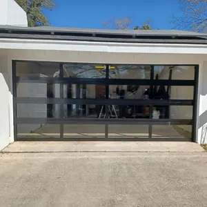Area perumahan kelas atas kinerja biaya tinggi kaca pintu garasi otomatis untuk rumah