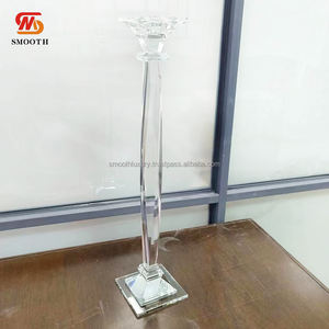 Venta al por mayor de cristal suave decoración del banquete de boda portavelas de cristal transparente para la decoración de la boda - Product Image 1