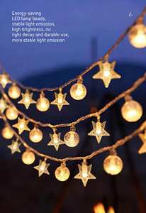 Guirnalda de Luces LED Portátiles con Forma de Estrella para Decoración Festiva de Dormitorios, Propuesta de Matrimonio, Iluminación Ambiental, Funciona con Pilas - Product Image 4