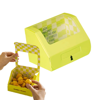 Boîte d'emballage carrée en carton recyclable personnalisée avec logo, fenêtre et poignée, pour gâteaux, anniversaires, mariages, fêtes, qualité alimentaire, vente en gros