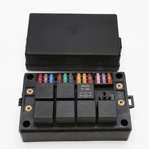 Fuse Relay Box with 12 Slots Fuse Holder Panel