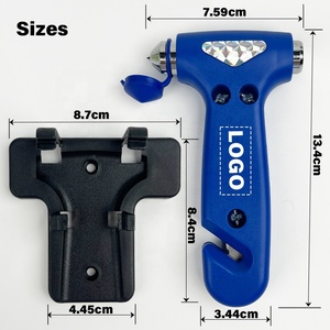 Tête en acier au tungstène outil d'urgence marteau de sécurité avec coupe-ceinture de sécurité brise-vitre avec support outil d'évacuation - Product Image 2