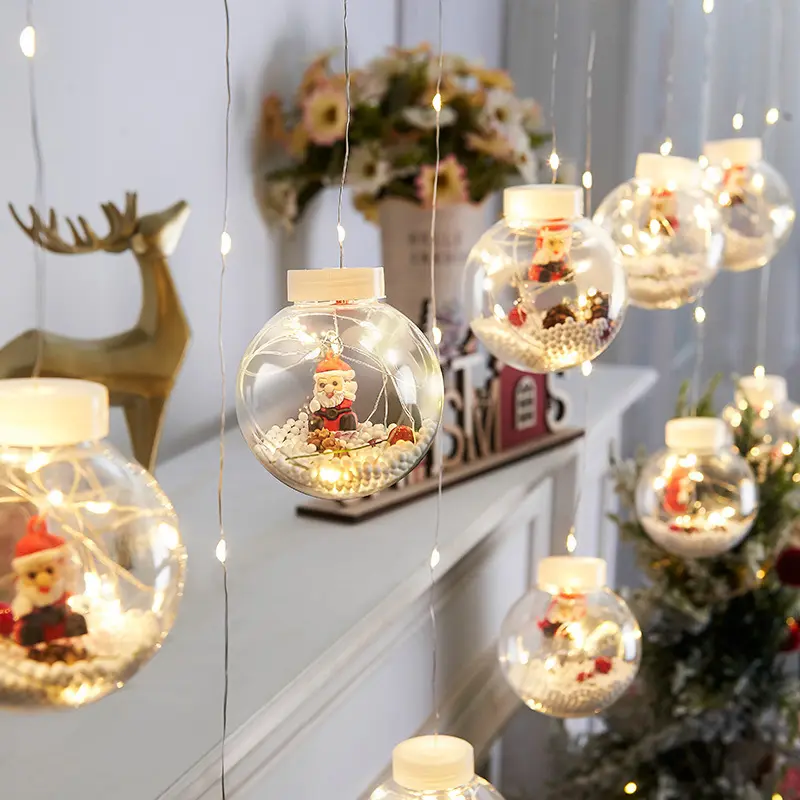 New design Christmas LED string lighting creative decorative lights Santa snowman elk lantern room decoration modeling lamp