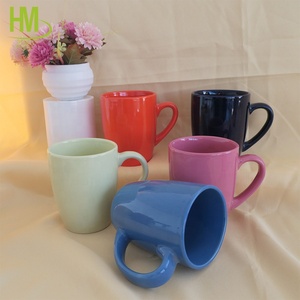 Giá Rẻ Trống Rắn Tráng Men Màu Xanh Đỏ Màu <span class=keywords><strong>Mug</strong></span> 12Oz Cốc Cà Phê Gốm - Product Image 3