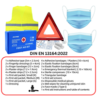 Trousse de premiers soins portable en plastique rigide, norme européenne DIN 13164, pour véhicule, kit médical d'urgence pour voiture