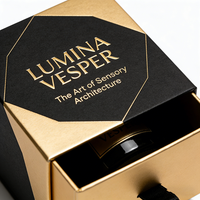 Boîte d'emballage en papier texturé personnalisée, boîte à bougies coulissante pour la présentation de parfums d'intérieur et de cires parfumées en vente au détail