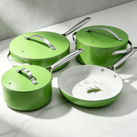 Ensemble de casseroles et poêles en aluminium moulé sous pression de qualité supérieure avec revêtement antiadhésif en céramique pour la cuisine à domicile