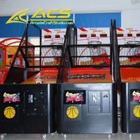 Machine de jeu d'arcade de basketball de rue pliable en métal, fonctionnant à pièces ACS, compatible 110V/220V