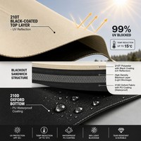 Bâche hexagonale 440 cm avec revêtement occultant, Oxford 210D, imperméable, protection UV, ouverture rapide automatique, grande tente de camping quatre saisons
