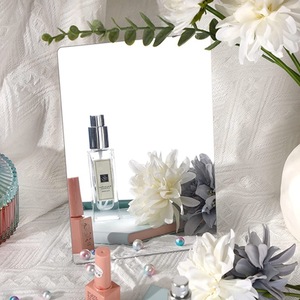 Specchio da Trucco Rettangolare in Acrilico Moderno a 4 Pezzi, Adesivi Murali Senza Cornice per <span class=keywords><strong>Cucina</strong></span>, <span class=keywords><strong>Soggiorno</strong></span>, Bagno, Decorazione Casa - Product Image 3