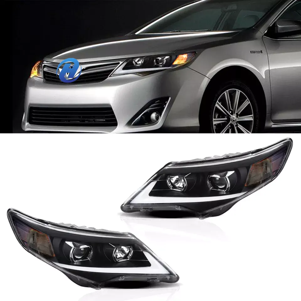 Araba tasarım far Toyota Camry 2012 2013 2014 için LED gündüz farları başkanı lambalar projektör ön lambaları montaj