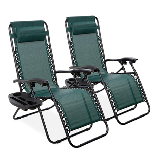 屋外用快適メタルフレーム折りたたみ式ビーチゼロ・グラビティ・リクライニングチェア、調節可能なポータブルラウンジガーデンキャンプチェア - Product Image 2