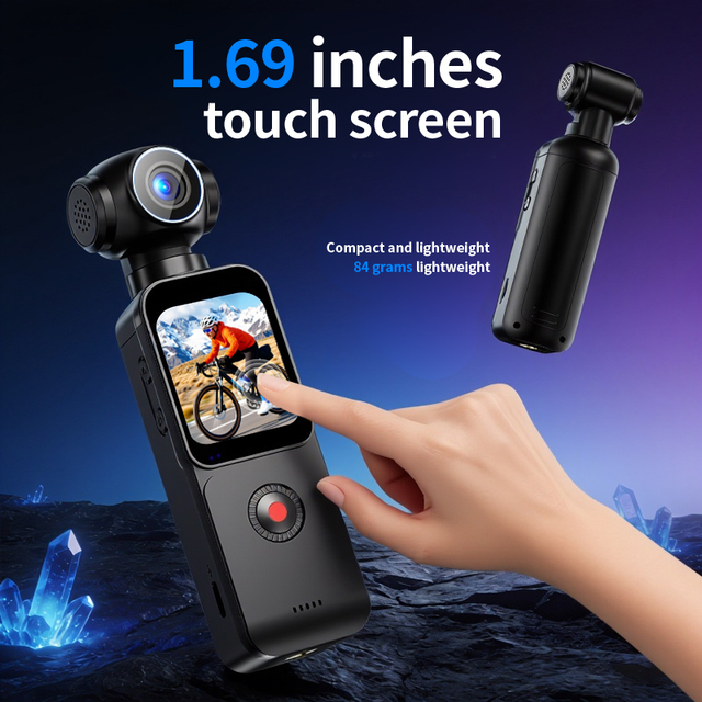 4K Action Camera with EIS Wi-Fi Touch Screen,Long-lasting Battery, Vlog Cam Pocket Size for Sports Travel Moto Helmet Car