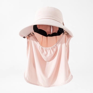 <span class=keywords><strong>Chapeau</strong></span> <span class=keywords><strong>de</strong></span> soleil d'été à visière large avec protection UV et écran facial pour le cyclisme - Product Image 2