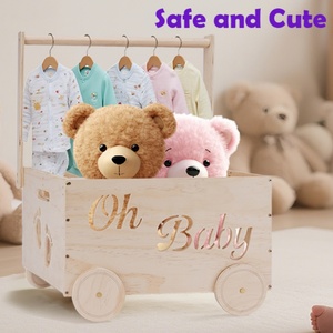 En gros, Bacs de rangement pour bébé en bois modernes et flexibles à roulettes, avec poignée, personnalisables (OEM/ODM) avec logo, organisateur de placard domestique - Product Image 1