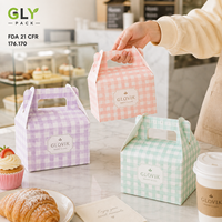 Boîtes à pâtisserie personnalisées imprimées, jetables, de qualité alimentaire, avec poignée, pour gâteaux, cupcakes, pâtisseries, desserts, emballages à emporter, cadeaux