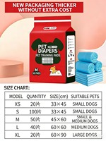Pañal para Mascotas de Comercio Exterior de Fábrica, para Perros y Gatos, Absorbente, Desodorante, Material de Malla, Anti-Penetración, Extra Grueso, con Bloqueo de Seis Capas