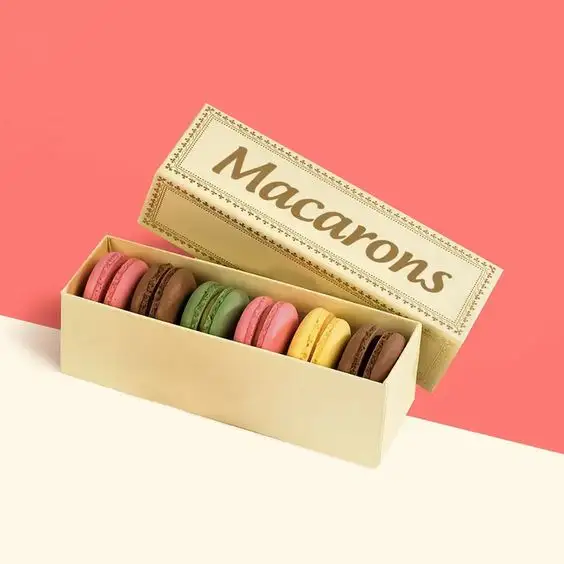 Kotak kertas kemasan pengisi kualitas tinggi Macaron hadiah Hari Ibu makanan penutup kustom pabrikan mewah dengan partisi