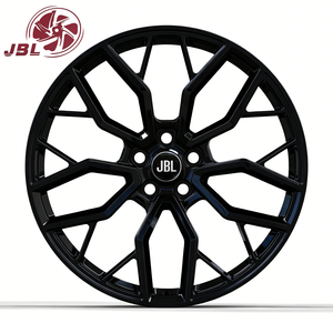 Nuevas Llantas <span class=keywords><strong>JBL</strong></span> de Aleación de Aluminio Forjado Monobloque de 16-24 Pulgadas para Auto, Color Negro Brillante, Diseño Geométrico de 5 Radios Divididos, 5x112/114.3/120, Deportivas de Carreras - Product Image 1