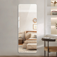 Hot Selling Flexible Acrylic Plastic Mirror Sheets Wall Stickers Full Length Frameless Full Body Mirror Tiles for Bedroom