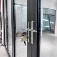 Persianas de Aluminio con Rejillas Dobles Plegables, Ventanas Corredizas Plegables para Balcón con Vidrio Templado, Protección Antirrobo para Cocina y Exteriores