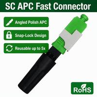 Conector Rápido de Fibra Óptica SC APC, Conector Óptico de Montaje en Campo