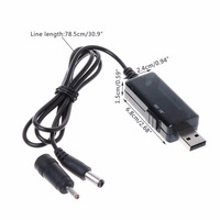 Kabel Daya USB Boost OKYN220314-27 9V 12V dengan Sakelar Terintegrasi dan Layar LED, Kabel DC 5.5mm X 2.1mm untuk Router ONT Jaringan