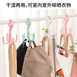 Multi Functional Rotatable Four Claw Hook For <b>Clothes</b> Hats Bags Scarves Wardrobe <b>Storage</b> Doorway Coat Rack Organizer - Product Image 4
