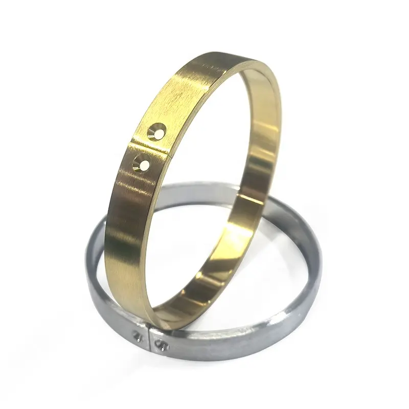 Peças de anel de torneamento cnc personalizadas em aço inoxidável de alta precisão com chapeamento de ouro