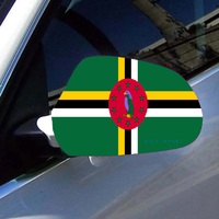 Housse de protection pour rétroviseur de voiture avec drapeau d'Antigua (ensemble de 2 pièces) en tissu extensible avec bords renforcés, style patriotique