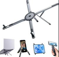 Support de téléphone portable magnétique pliable en alliage d'aluminium, support universel multifonctionnel pour téléphones portables et tablettes
