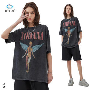 <span class=keywords><strong>T</strong></span>-<span class=keywords><strong>Shirt</strong></span> da Uomo a Maniche Corte in Stile Euro-Americano con Stampa Rétro, Abbigliamento High Street in 100% Cotone con Design a Girocollo - Product Image 1