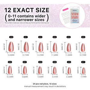 AIERFEI <span class=keywords><strong>Unghie</strong></span> Finte in Gel Morbido di Alta Qualità, 24 Pezzi, Lunghe a Mandorla, Design Elegante Rosa <span class=keywords><strong>per</strong></span> Occasioni Speciali - Product Image 4