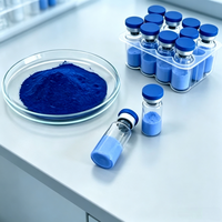 Poudre de peptide de cuivre bleu GHK-Cu de qualité cosmétique, tripeptide de cuivre-1 lyophilisé, matière première pour soins de la peau au collagène
