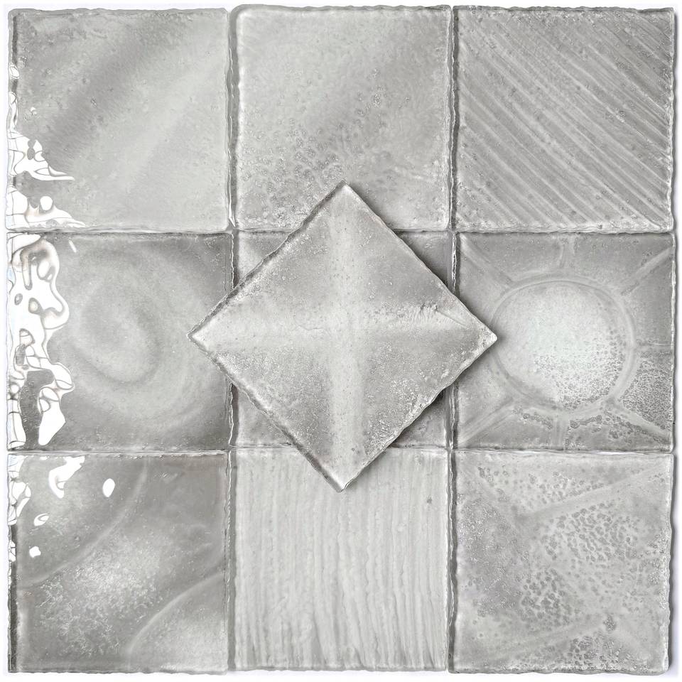 Modern Parquet Blue Glass Mosaic Glossy Pool Tile 150x150x8 Thick 5 Year Warranty Guangdong Bathroom Indoor Use StarrySky