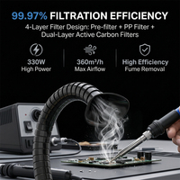 Extracteur de fumée Fumego DX-2000 330W, purificateur de fumée avec filtre HEPA, débit d'air 360m³/h, base mobile pour imprimantes DTF et UV, 110/220V