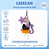 Porte-clés en peluche chat noir citrouille Halloween, poupée moelleuse avec chapeau de sorcier, breloque de sac pour sac à dos, sac à main, pochette, sac quotidien, cadeau
